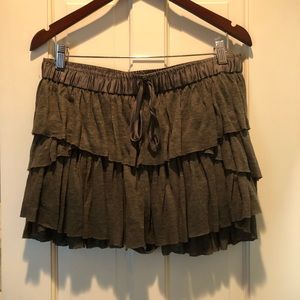 Flannel linen tiered skort